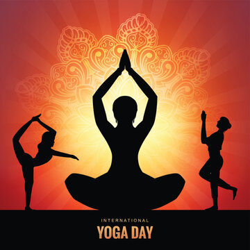 Happy international yoga day card design