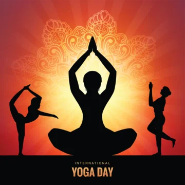 Happy international yoga day card design