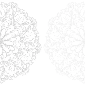 Decorative gray mandala on white background