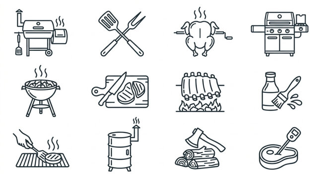 Barbecue and Outdoor Cooking Icons
