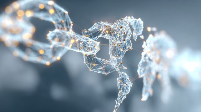 Connected world map abstract illustration