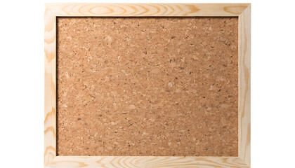 Fototapeta premium Empty Wooden Frame Cork Bulletin Board Isolated on White Background