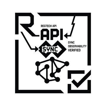 regtech api integration sync verified vector illustration for fintech compliance and automation