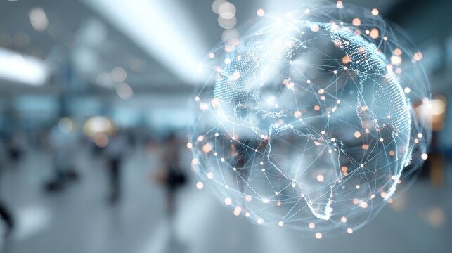 Digital globe with network connections
