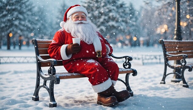 santa claus in the snow