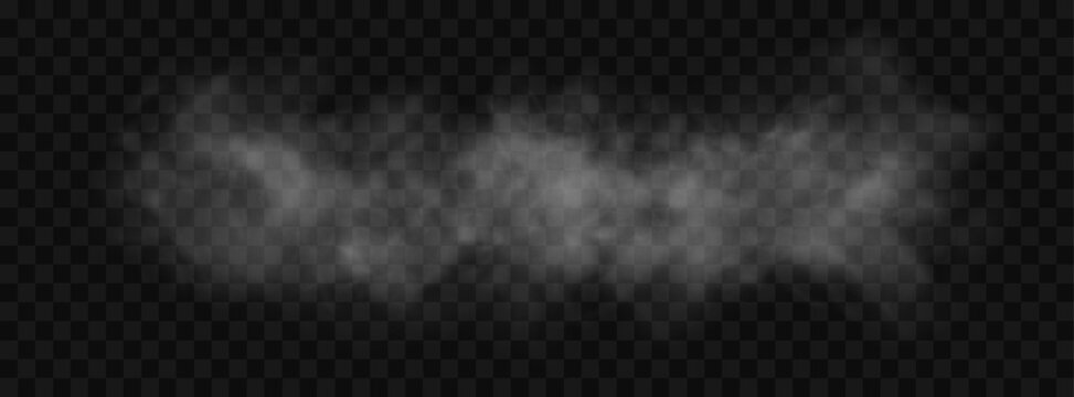 Atmospheric smoke png with floating vapor mist, powder dust particles, transparent background, chemical smog effect and abstract air environment design.