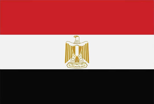 Official national flag of egypt with central golden eagle of saladin, egyptian
