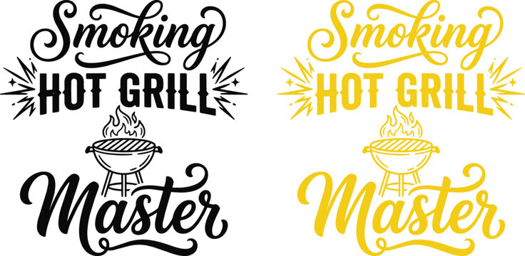 Smoking hot grill master vector designs bbq graphics for apparel merchandise print