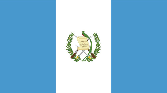 National flag of guatemala with emblem guatemala national guatemalan