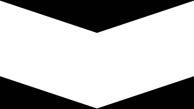 Smooth Center-Split Chevron Pull Transition Animation, Cinematic Luma Matte Black and White 4K 60fps Overlay