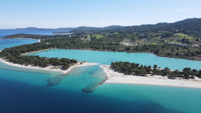 Amazing view of Sithonia coastline near Lagonisi Beach, Chalkidiki, Central Macedonia, Greece