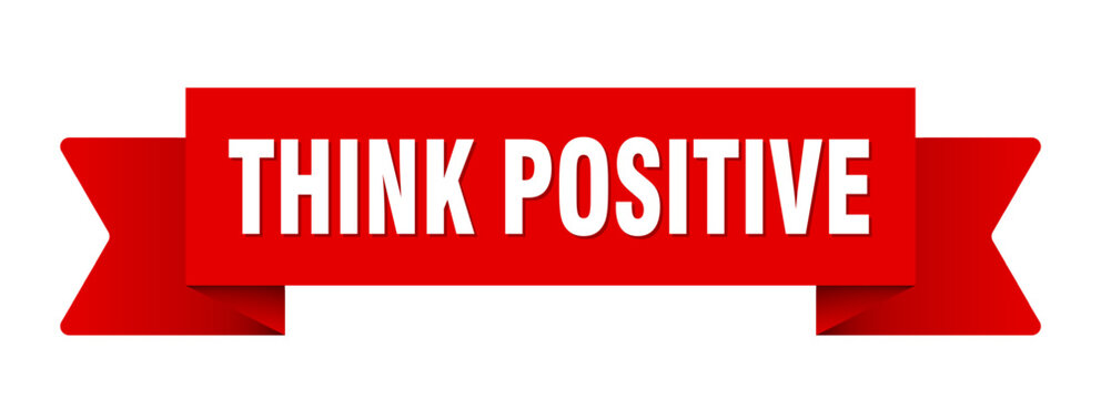 think positive ribbon isolated on transparent background. think positive ribbon