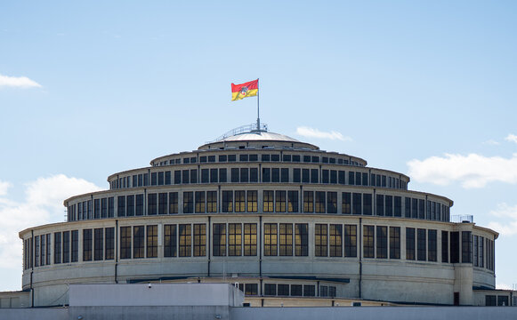 Centennial Hall or Hala Stulecia dome. Historic building, iconic multipurpose indoor arena, sports and entertainment venue. Home of WKS Slask Wroclaw basketball team on May 27, 2026 in Wroclaw, Poland