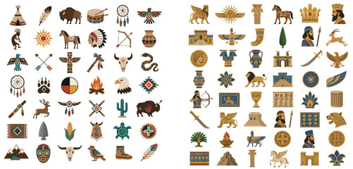 Vsai indigenous cultures and ancient civilization symbols collection © nonno9