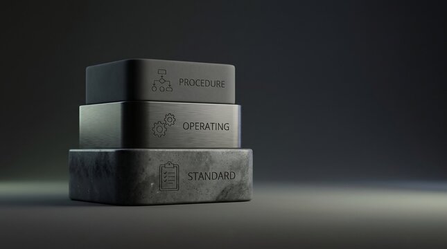 Standard operating procedure sop stacked blocks representing business process optimization