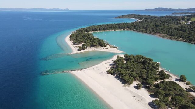 Amazing view of Sithonia coastline near Lagonisi Beach, Chalkidiki, Central Macedonia, Greece