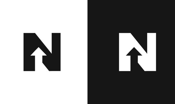 Letter N growth arrow logo design vector template