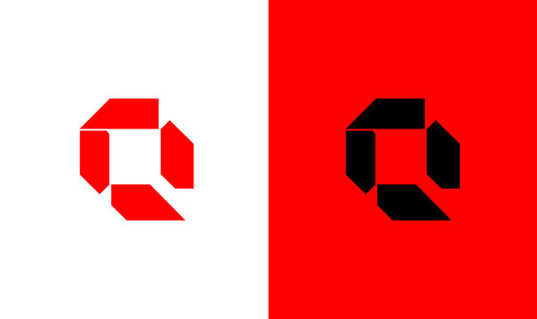 Modern letter Q geometric logo design vector template