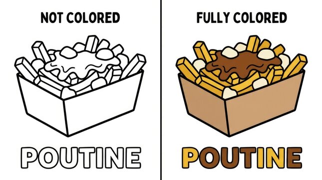 Delicious Poutine Illustration A Colorful and Appetizing Culinary Delight.