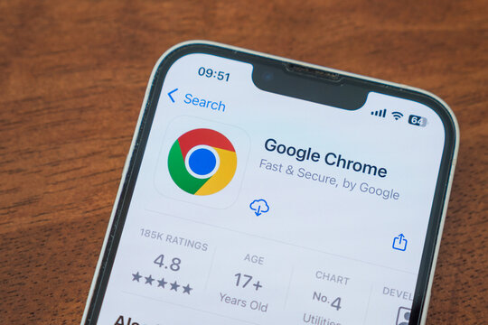 Chachoengsao, Thailand - Nov 28, 2025: Smartphone displaying the Google Chrome web browser app interface