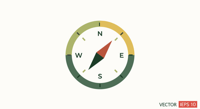 Compass Navigation Tool Direction Indicator.