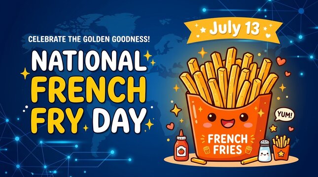 Adorable Kawaii French Fry Container Celebrating National French Fry Day on July 13th