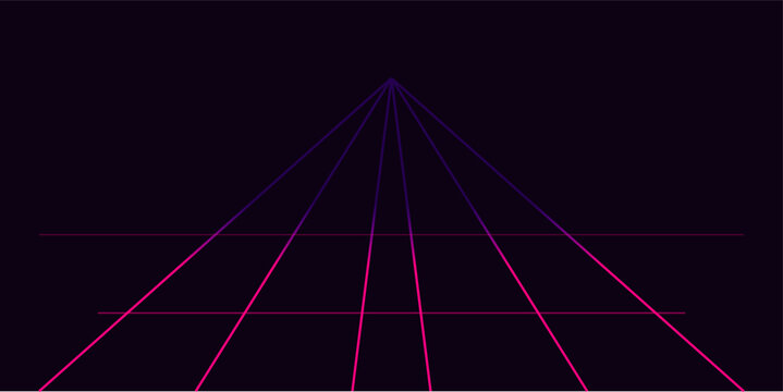 Abstract perspective lines, futuristic grid, neon lights, geometric background, sci fi.