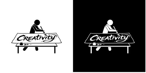Creative process of drawing and writing the word creativity © matahari