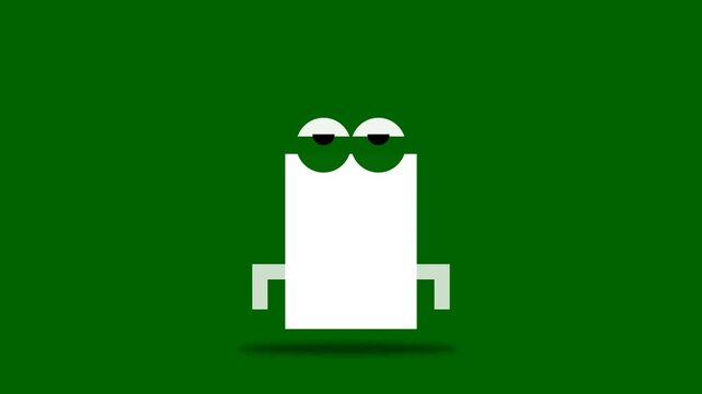 Jumping Character Animation Showing Dynamic Movement and Energy on Green Screen Background