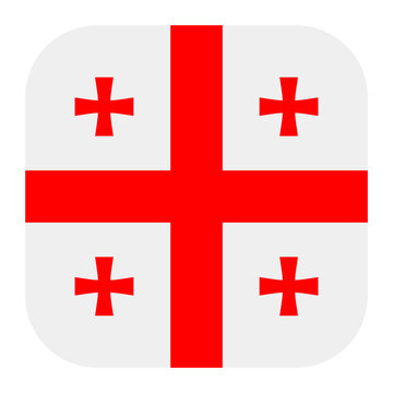 Georgia Flag Icon. Square button with rounded corners of the Georgia flag