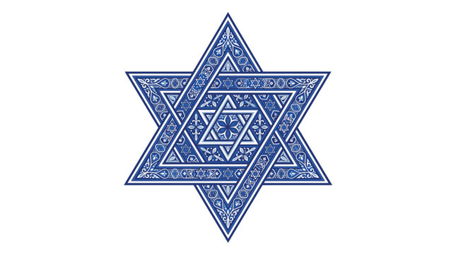 Blue Star of David Symbol Design.