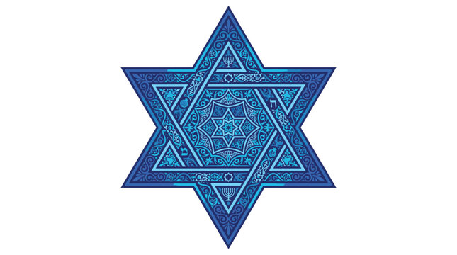Blue Star of David Symbol.