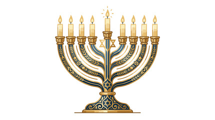Fototapeta premium Traditional Jewish Menorah Hanukkah Candleholder.