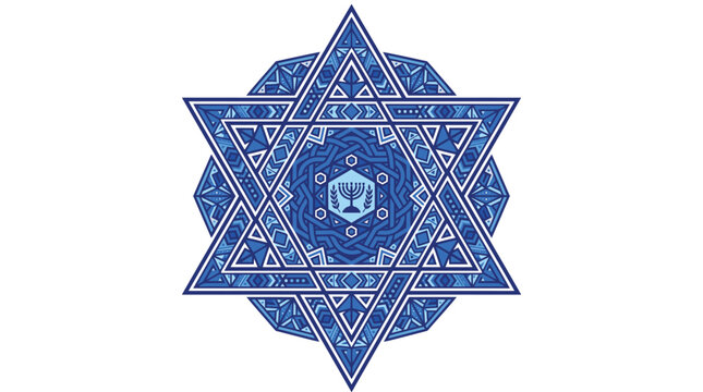 Blue Star of David Religious Symbol.