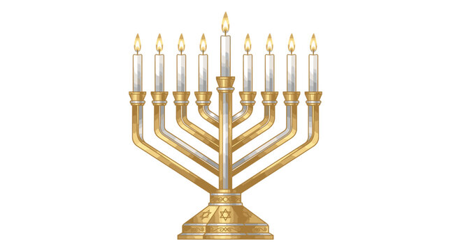 Traditional Jewish Menorah Candle Holder.