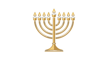 Fototapeta premium Golden Menorah With Nine Branches.