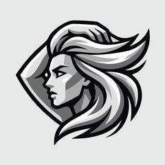 Fierce Lioness Female Lion Face Profile Portrait Vector Illustration © Luka