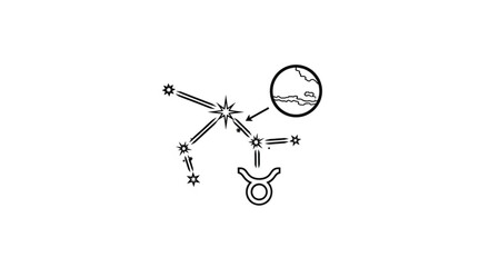 Astronomy star chart diagram symbols. © Sriputri