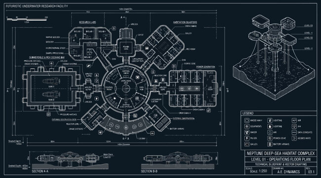 Blueprint of the neptune deepsea research habitat complex