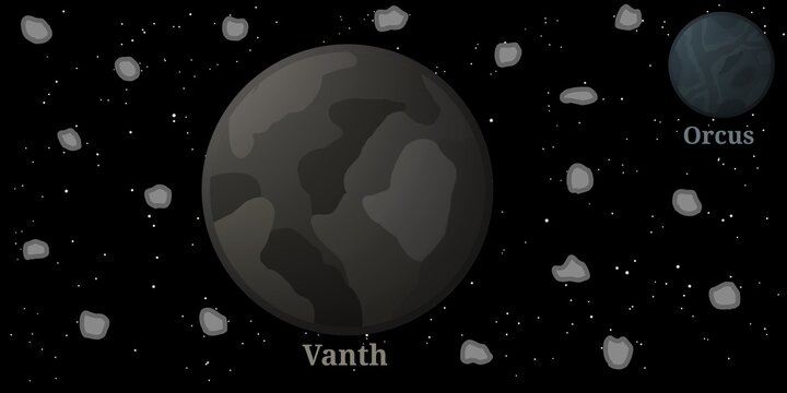Orcus' Moon Illustration (Vanth) &ndash; Natural Satellites of Solar System Minor Planet