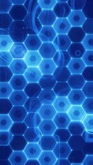 Obraz premium neon blue hexagon pattern background