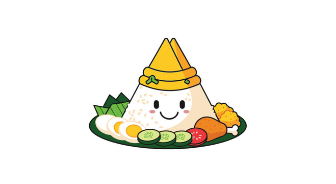 Smiling rice koshari plate food.