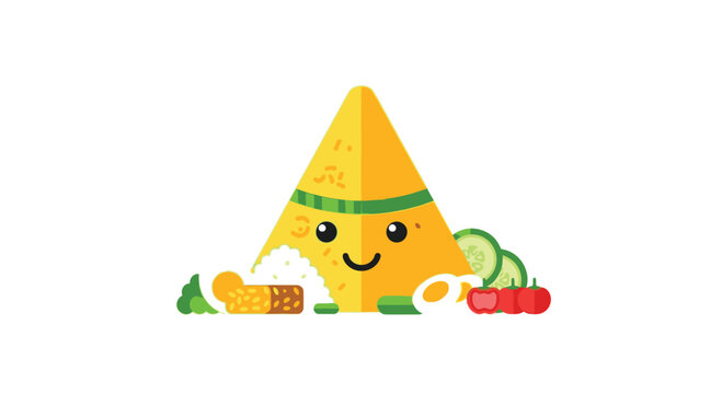 Taco with smiling face and hat.