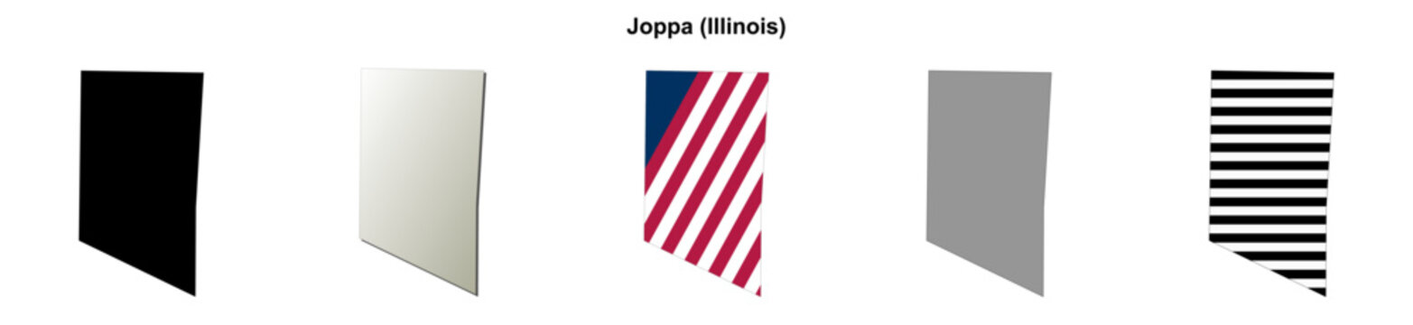 Joppa (Illinois) blank outline map set