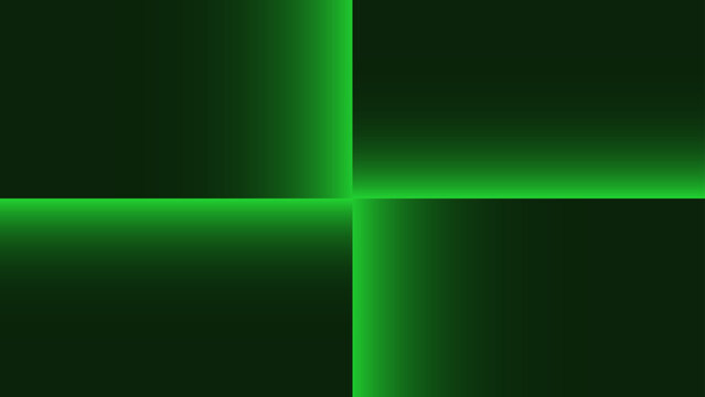 simple and minimalist geometric line cross over resulting green neon effect. Design clean wallpaper and  background gradient vector art.