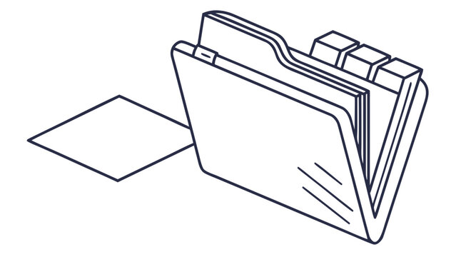 Open office folder with documents isometric graphic document organization