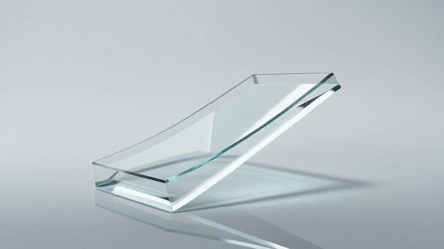 3d glass book opening animation with smooth page turn effect