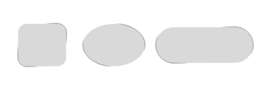 3d liquid glass effect rectangular frames set, Silver glow rectangles buttons boxes for ui ux web design,Glassmorphism components for web or app. Futuristic Liquid Glass Interface Buttons and Light