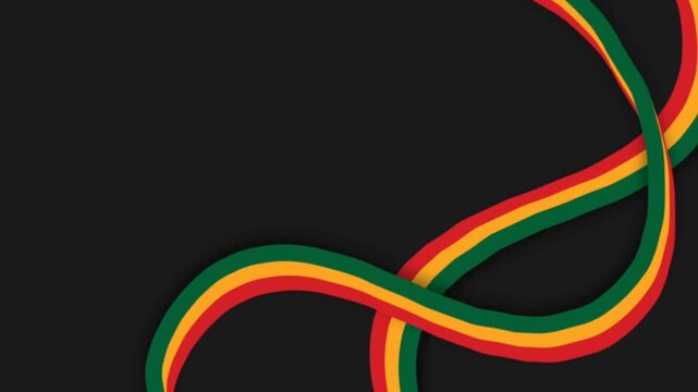 Vibrant Juneteenth Celebration Background with PanAfrican Colors and Flowing Ribbons.