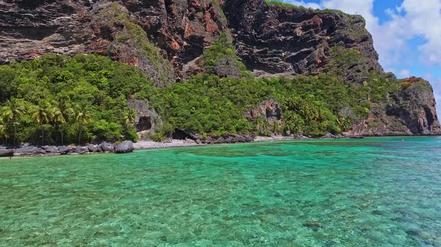 Playa Fronton beach in Las Galeras Samana, Dominian Republic